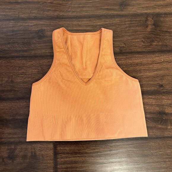 Athleta Tops - Athleta Light Orange Auroa Seamless Cropped Ribbed Tank Top